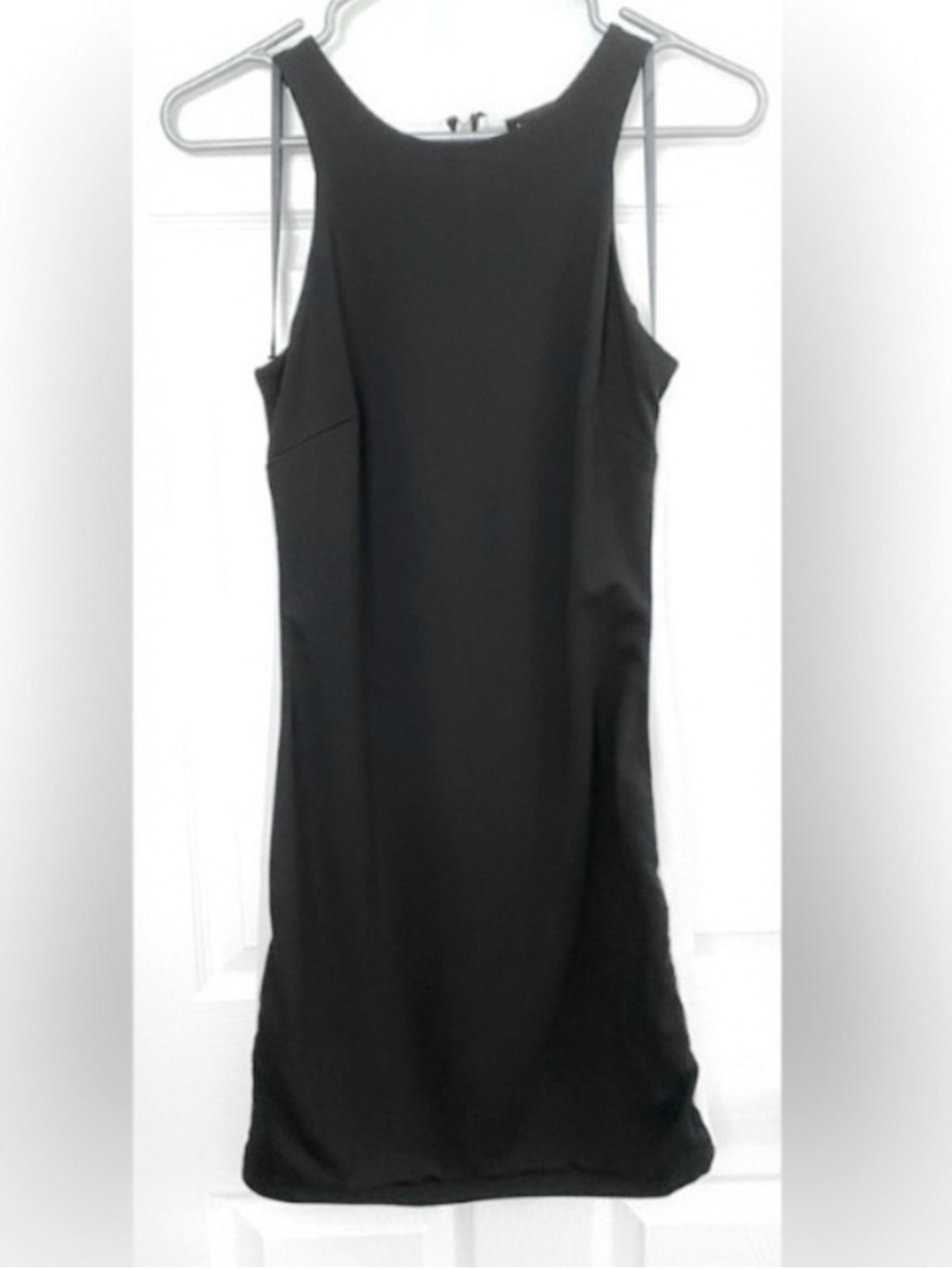 Black and White Racerback Bodycon Dress in Thick Stretchy Fabric - Picture 2 of 4